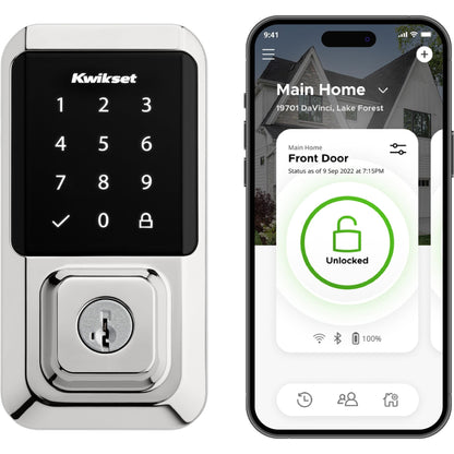 Kwikset Halo Wi-Fi Smart Lock, Keyless Entry Front Door Touchscreen Deadbolt, App Control, Grade AAA Certified, Easy Install No Hub, Venetian Bronze Finish, Digital Remote Lock