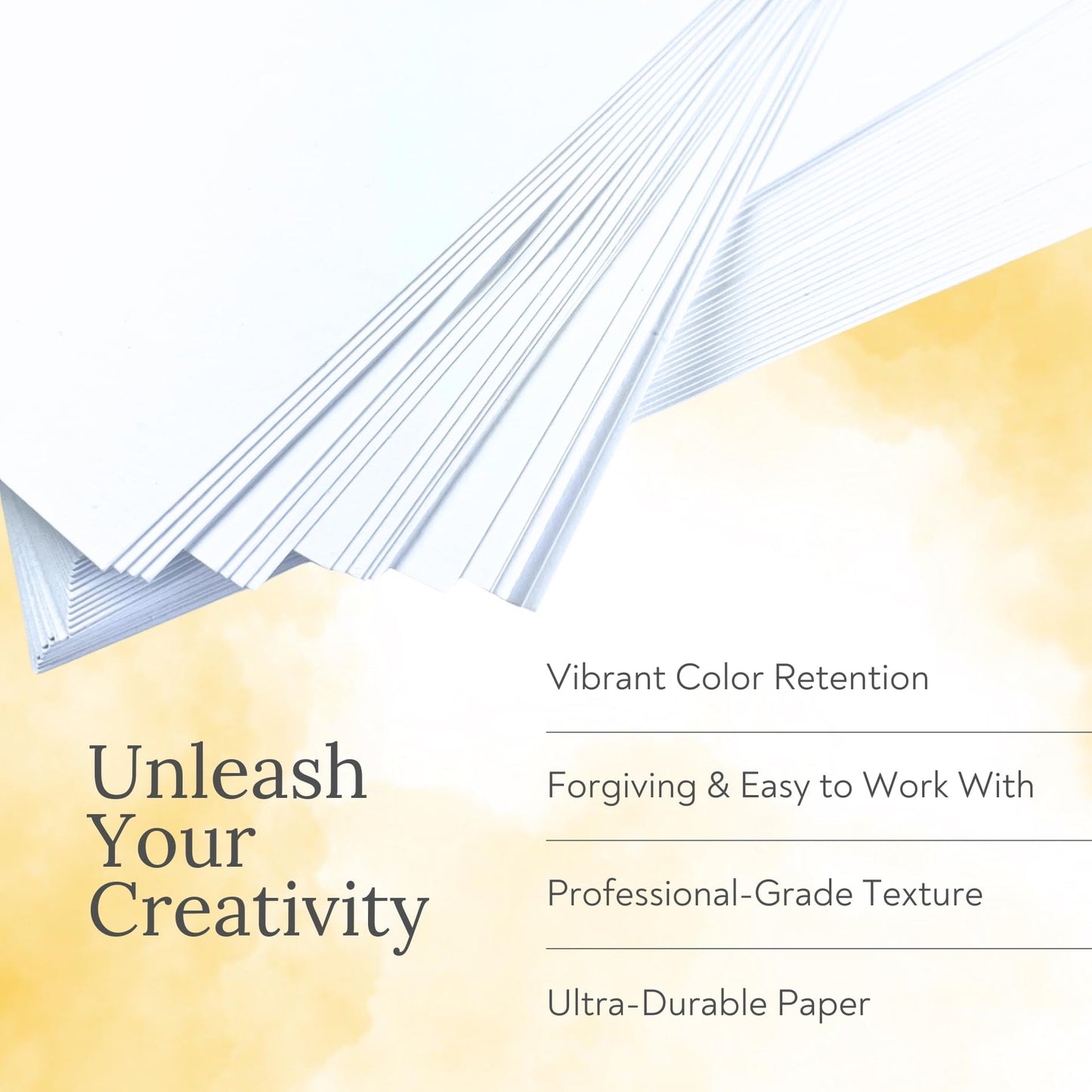50 Sheets Watercolor Paper White Cold Press (300GSM, 8.5x11)