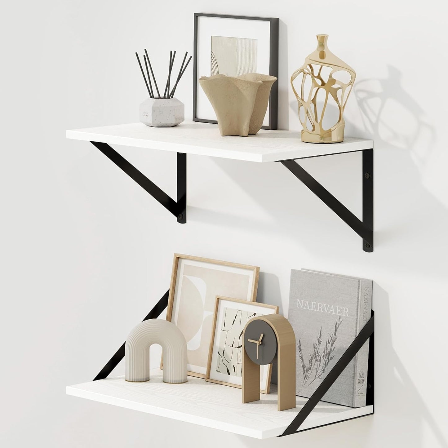16W 8D Set 2, Fun Memories Deep Floating Shelves for Wall, x Wall Mounted Shelves of Wide Display Ledge Shelf