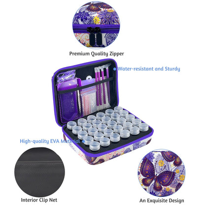LIRUNQIU Diamond Painting Storage Containers, 30 Slots Diamond Art Accessories and Tools Kits Storage Box(Purple)