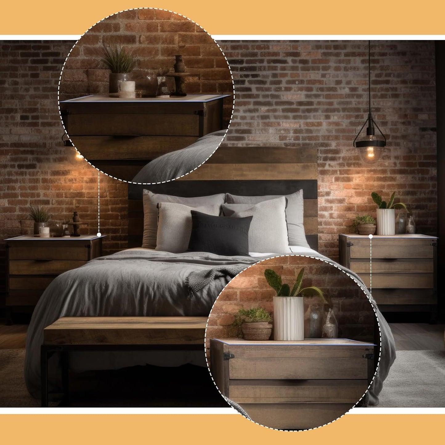 15.8 23.6 Inch, 1.5mm Trimmed Occasion(2 Nightstand Protector, Clear Plastic Table Cover Protector x Thick Rectangle
