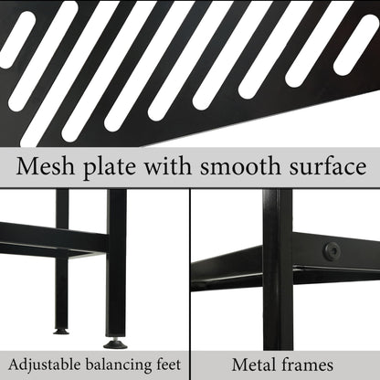 Nijoam Shoe Rack - Metal Shoe Organizer 2 Tier Shoes Shelf Storage, 35 Inches Stackable Long Show Stand Holder for Closet, Entryway, Garage, Floor, Door Entrance, Black