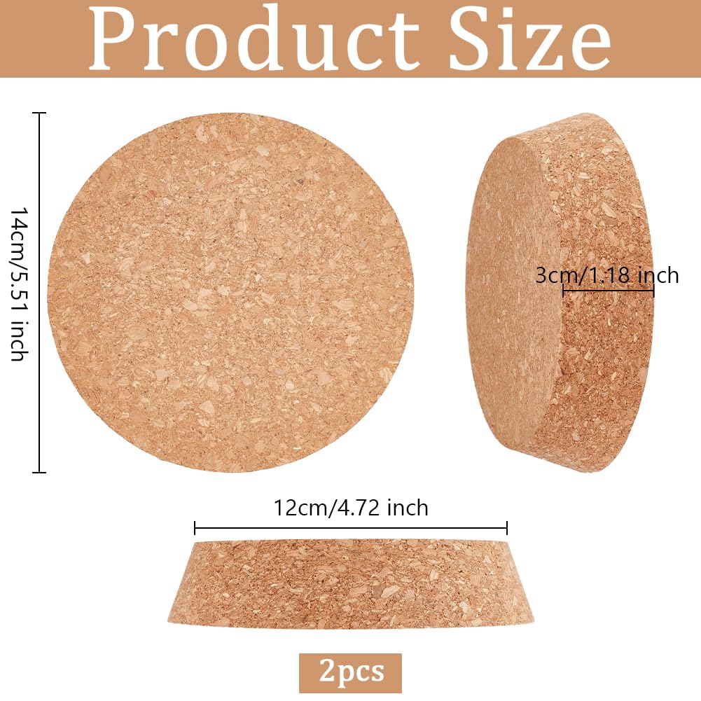 OLYCRAFT 2 Pcs Large Cork Stoppers 5.5~4.7 inch Tapered Cork Plugs Wood Corks Lids Bottle Lids Stoppers Wine Bottle Stoppers Wood Jar Corks for Kitchen Wedding Favor Canning - 3cm Thick