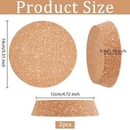 OLYCRAFT 2 Pcs Large Cork Stoppers 5.5~4.7 inch Tapered Cork Plugs Wood Corks Lids Bottle Lids Stoppers Wine Bottle Stoppers Wood Jar Corks for Kitchen Wedding Favor Canning - 3cm Thick