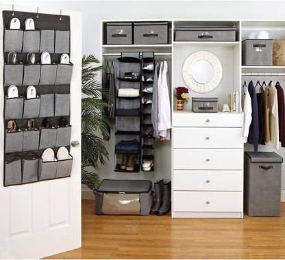 Simplify 10 Shelf Hanging Organizer - Space Saver, Durable, Black, Great for Shoes and Accessories