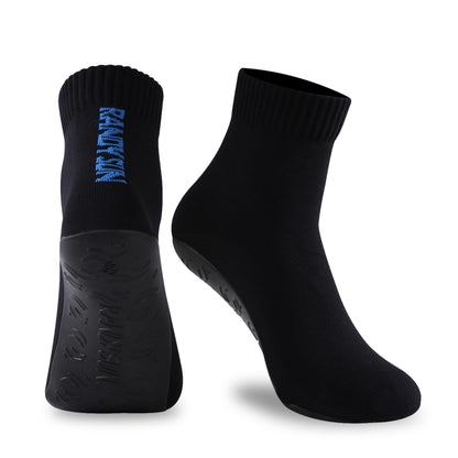 RANDY SUN Unisex Barefoot Quick-Dry Socks, Not Waterproof Sand Sport Shoes Protect Against Sharp Objects for Beach Swim Surf Yoga Aerobics Exercise(1 Pair Black Ankle Size 25)