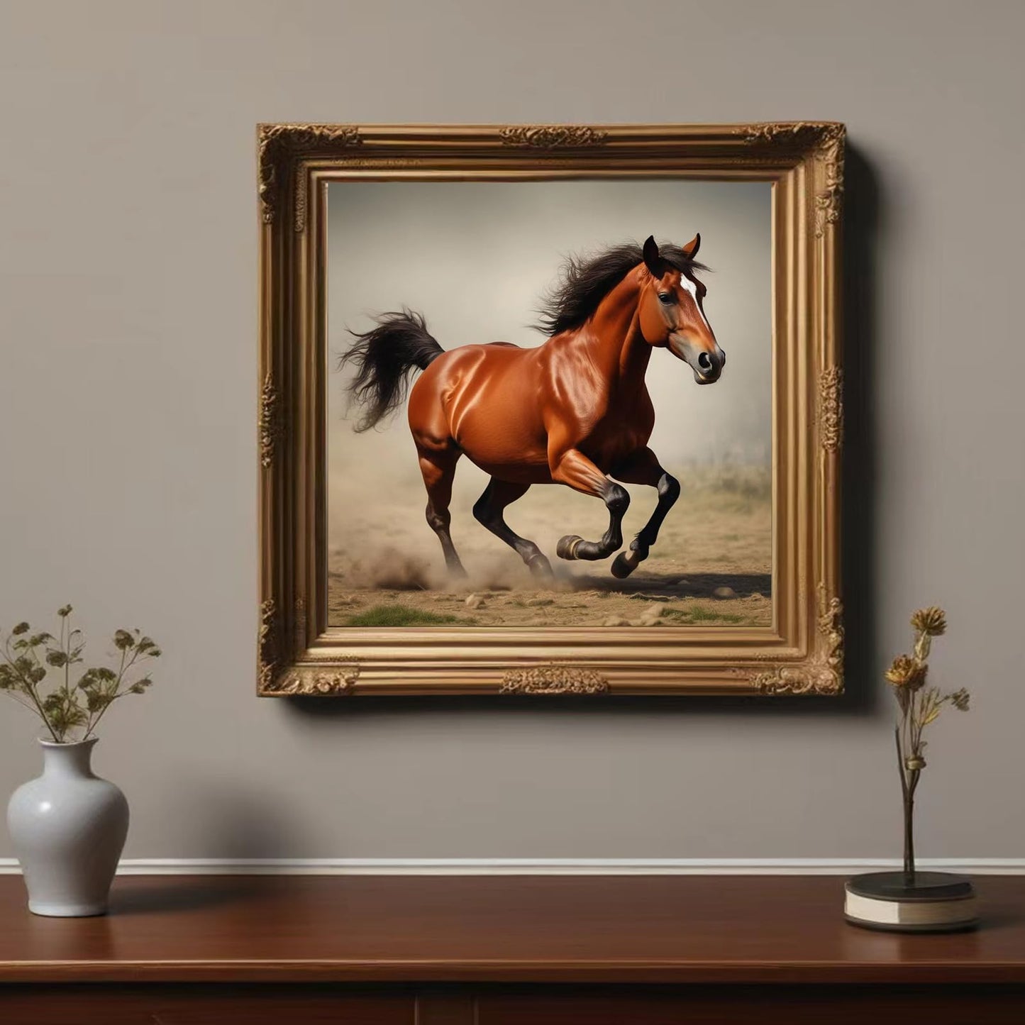 Lvmuu 5D Horse Diamond Art Kits for Adults, Large Full Round Drill Animal Diamonds Painting Sets for New Beginner Paint with Diamonds Art Crafts Home Decoration 16x16in