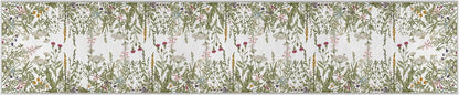 2x10 Artoid Mode Antique Herbs and Wild Floral Runner Rug, Spring Home Decor Low-Profile Non-Slip Washable Area Rug