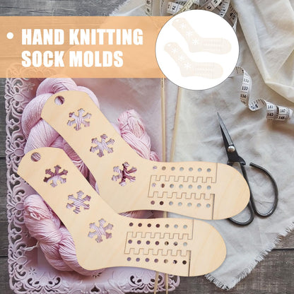 PACKOVE Wooden Sock Blockers Hand Knit Sock Form Knitting Sock Blocker Wooden Sock Knitting Tool Stocking Display Molds DIY Sock Blockers