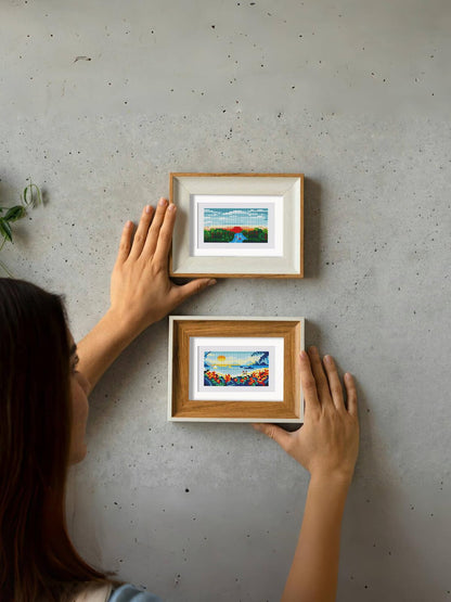 PeakLuv 10pcs Small Diamond Art Kits Small Diamond Painting Kits, Sunrise & Sunset Landscape Mini Diamond Art Kits for Beginners, Square Drill Mini Gem Painting 1-Hour Painting for Home Desktop Decor