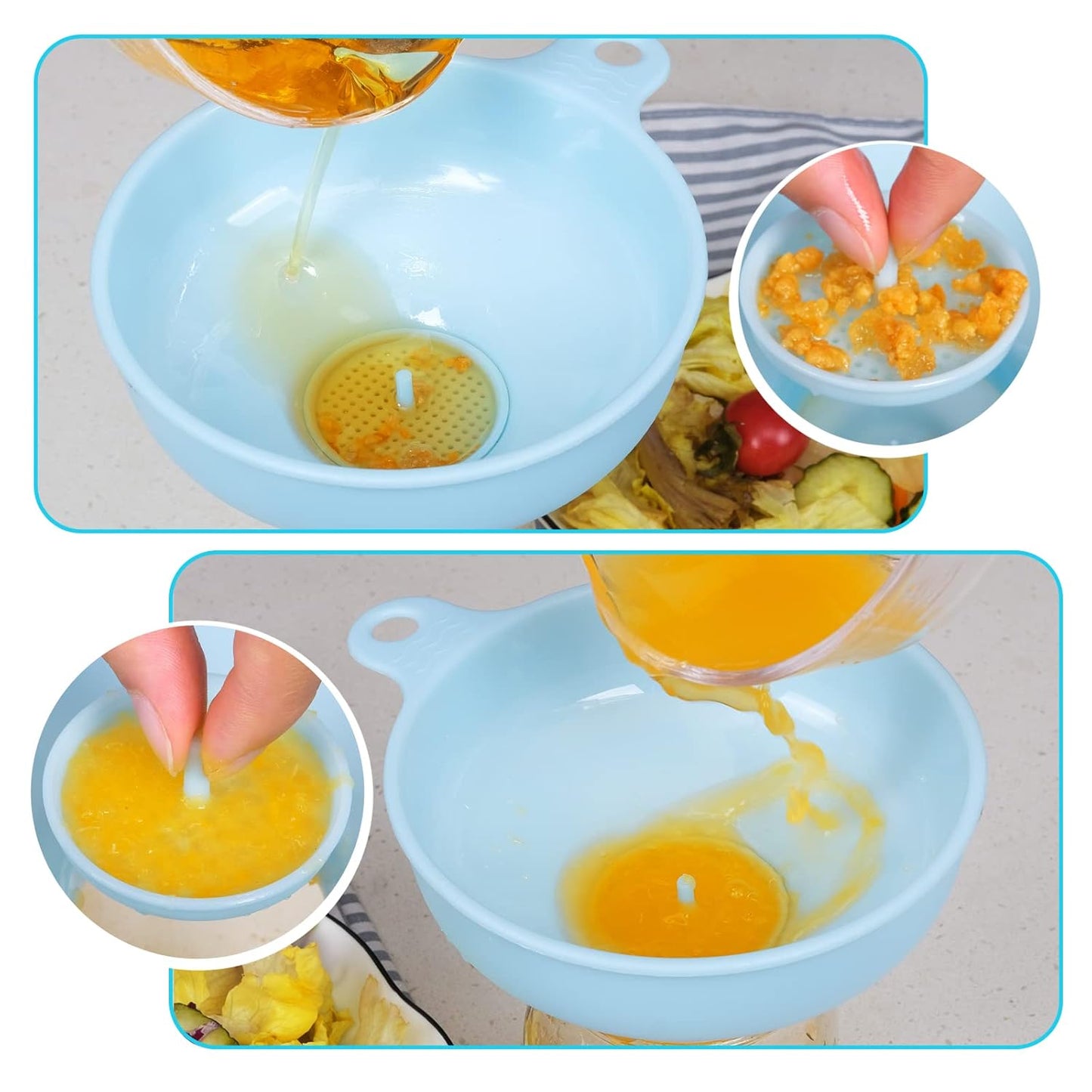 Wide Mouth Kitchen Funnel - Food Grade Plastic Canning Funnel with 4 Sizes Spouts for Mason Jars