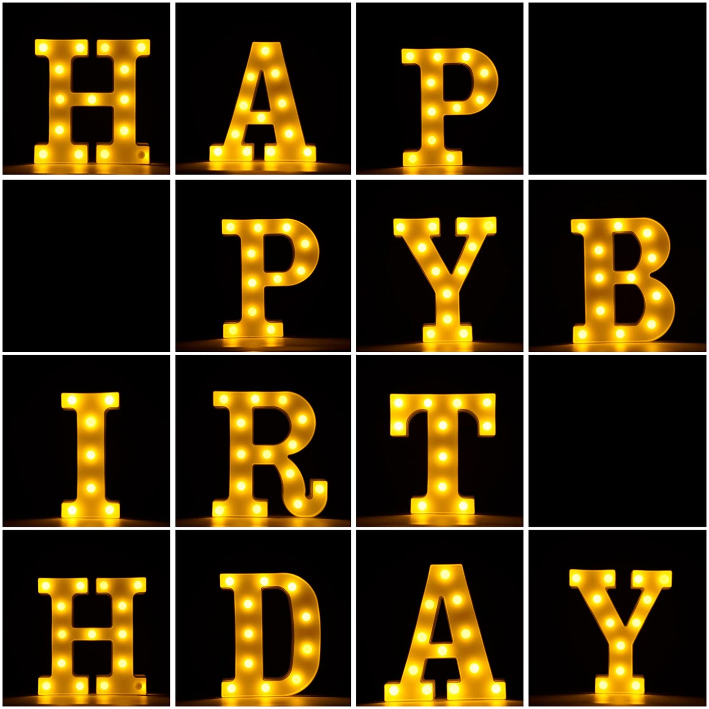 Brightdeco 155 Bulbs Happy Birthday LED Marquee Light Up Letters Sign (Large Size)