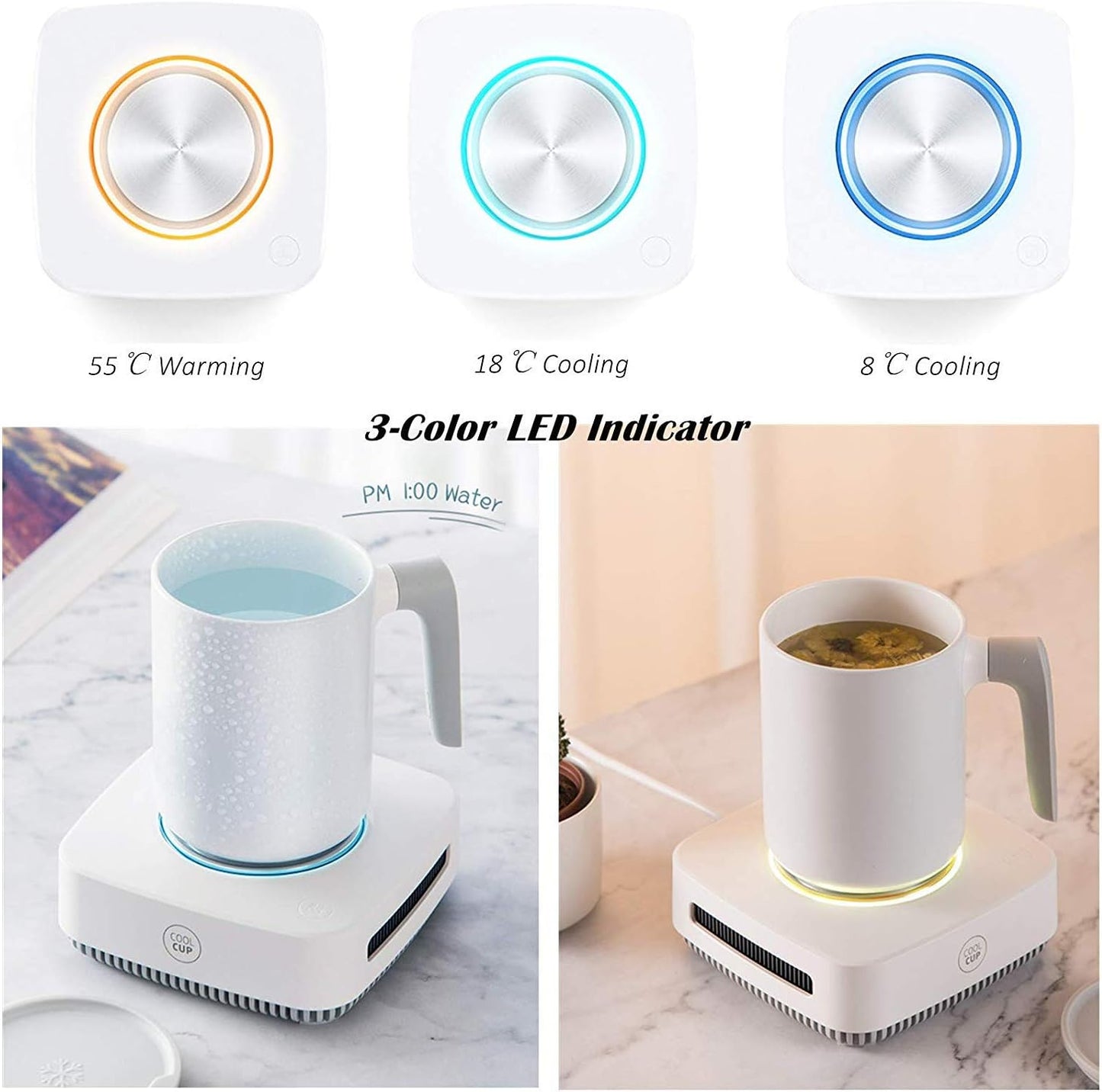 Miecux 2IN1,31 46 Cup Cooler-Coffee Warmer Desktop - Coffee Tea Drinks Mug Warmer Cooler Desktop Heating and Cooling