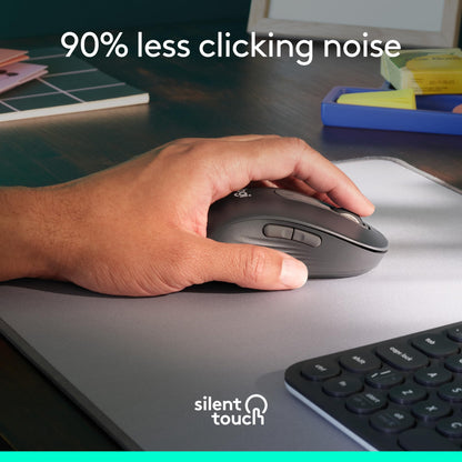 Logitech Wireless Mouse Signature M650 L Full Size - Large Hands, 2-Year Battery, Silent Clicks, Customizable Buttons, Bluetooth, PC/Mac/Chromebook - Black, Right-Handed, Large