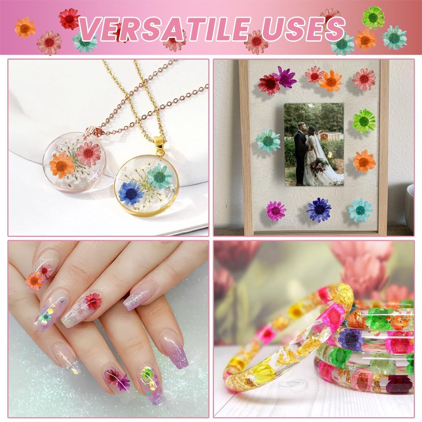 MARRTEUM 800 PCS Mini Dried Flowers for Resin - Include Tweezers, Small Tiny Natural Real Dried Pressed Flowers Art Bulk for Crafts Resin Nails, DIY Epoxy Earrings Jewelry Crafts, Soap Candles Making