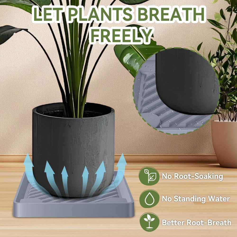 UoeRing 2 Pack-Square 11 Inch $9.9 Plant Caddy with Hidden Wheels Heavy Duty Rolling Plant Stands Indoor Outdoor Plant