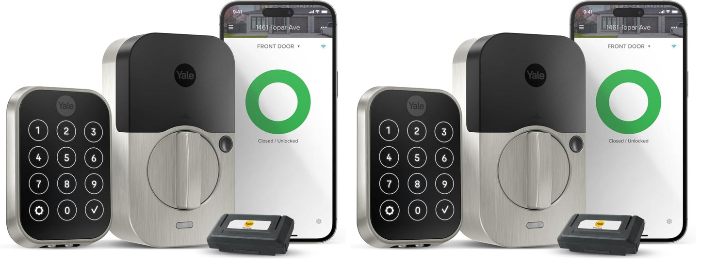 Yale Security Assure Lock 2 Deadbolt, Black Suede Keyed Smart Entry Door Lock with Wi-Fi Connected Keypad for Code Entry and Remote Access, YRD410-WF1-BSP