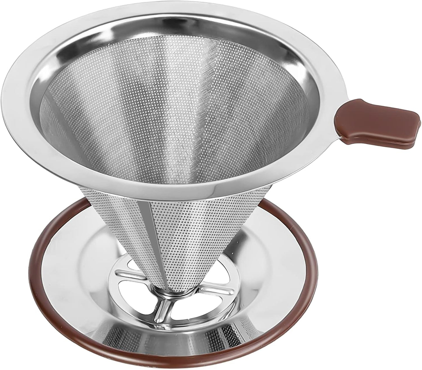 Pour Over Coffee Dripper, Professional Paperless Drip Brew Cone Maker with Reusable Stainless Steel Filter, 1-4 Cup