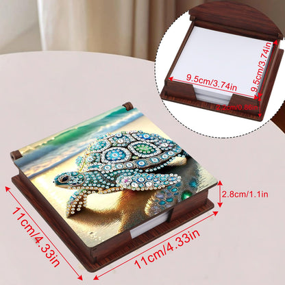 JISHSHAY Diamond Painting Note Box Sea Turtle Diamond Art Notecard Box Gem Art Sticky Note Holder Gem Painting Embroidery Kit Mosaic Kits for Adults Memo Pad Holder, Contains 160 Sheets of Paper