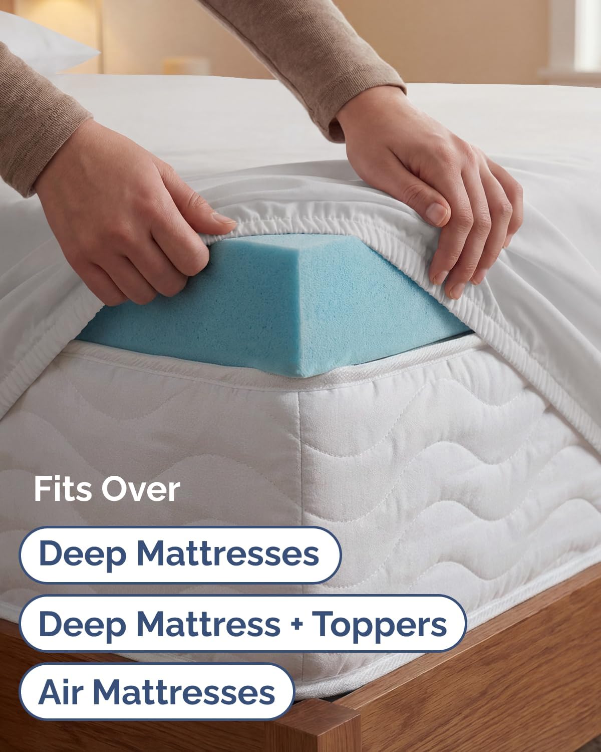 Skiennix Extra Deep Twin XL Sheet Set | 4-Piece Breathable Cooling Bedding - Soft, Wrinkle-Free Light Grey