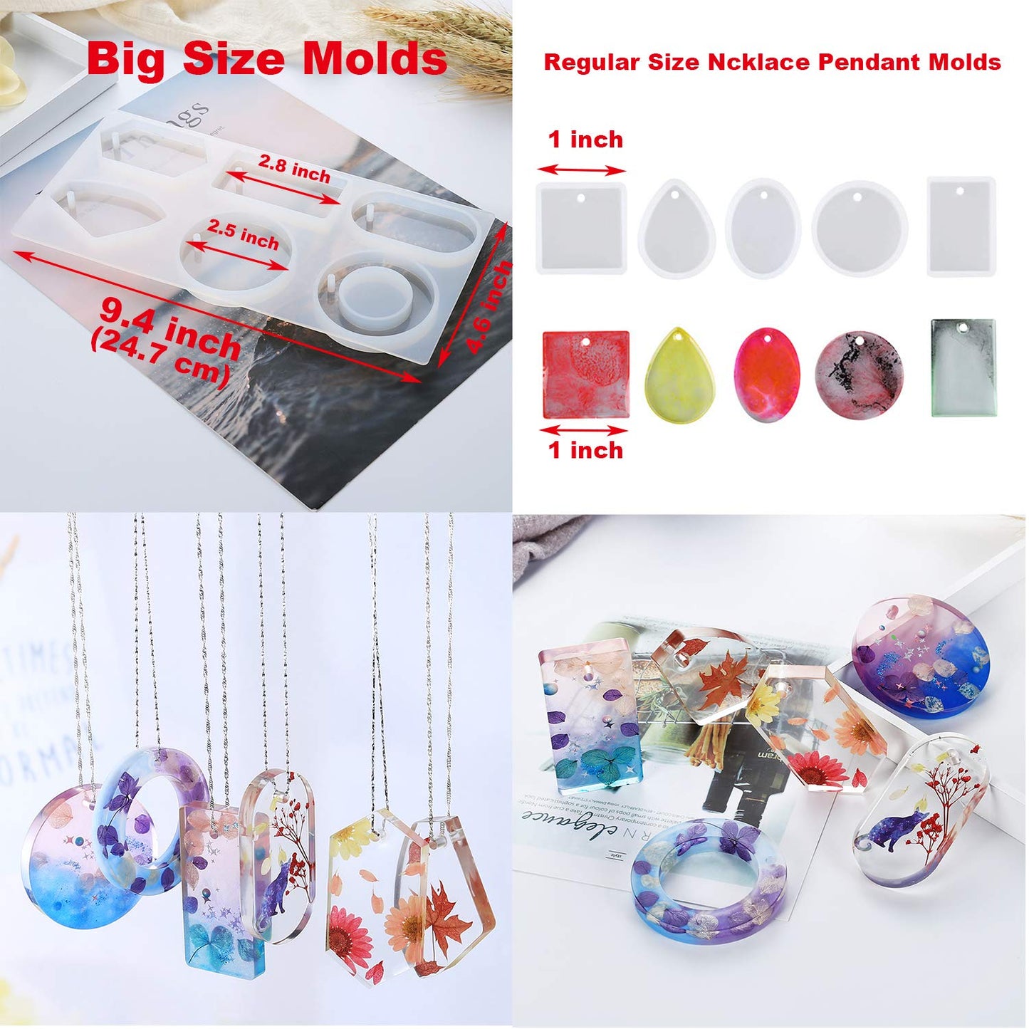EuTengHao 132Pcs Animal Silicone Molds DIY Resin Casting Kit Contains 4 Bears 3D Bear Rabbit Cat Paw Mold Necklace Pendant Time Gem Eiffel Tower Jewelry Crystal