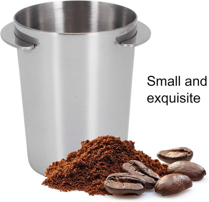 Coffee Dosing Cup, 51mm Stainless Steel Mug for Coffee Machine Handle, Coffee Powder Feeder for Milk Tea Shops, Homes,