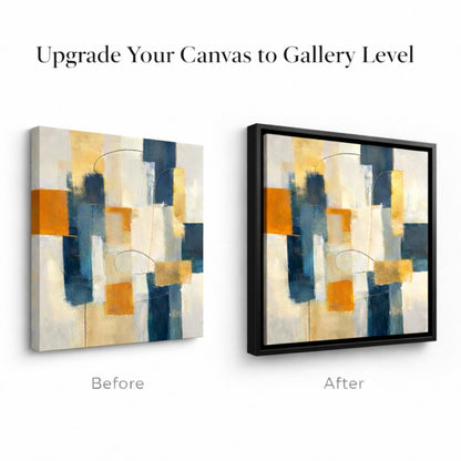 Prixas Print Floater Frame for Canvas Paintings - 1.25" Deep Gallery Floating Picture Frame with Premium PS Frame (Not Solid Wood), Made in USA Wall Art Decor (Black, 8x8)
