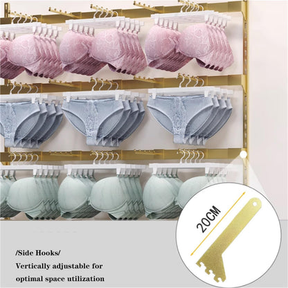 Wall-Mounted Underwear Display Stand, Metals, Lingerie Garment Rack, Retail Sock Show Shelves, Supermarkets Commercial Clothing Store Shelf, for Bras, Shorts, Hats(Black,100 * 150cm)