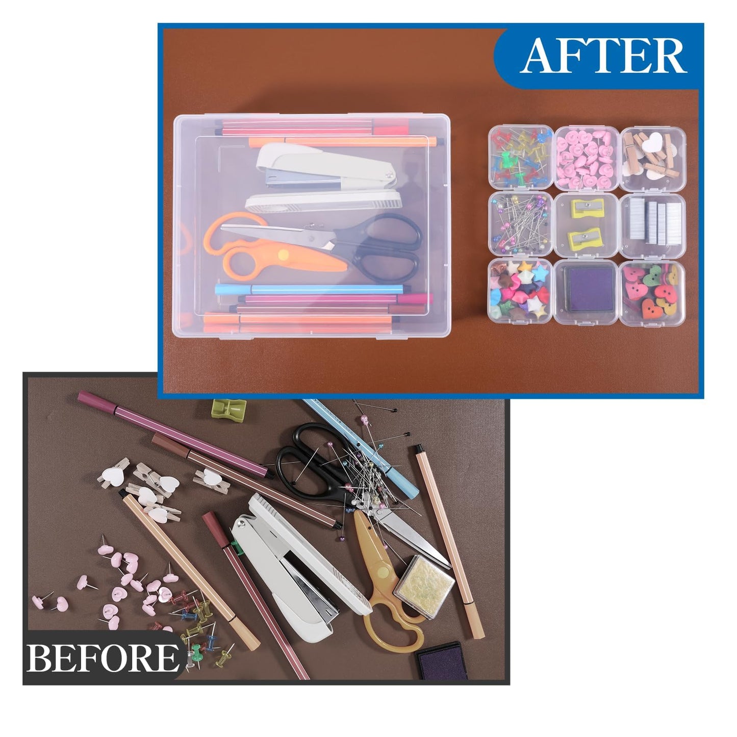 62Pcs Small Bead Organizer Box with Lids - 60Pcs Plastic Mini Bead Organizer Containers Box and 2Pcs Large Craft Storage Boxes for Jewelry Suppliess Nails, Bracelets,Diamonds, Clay Beads, Screws