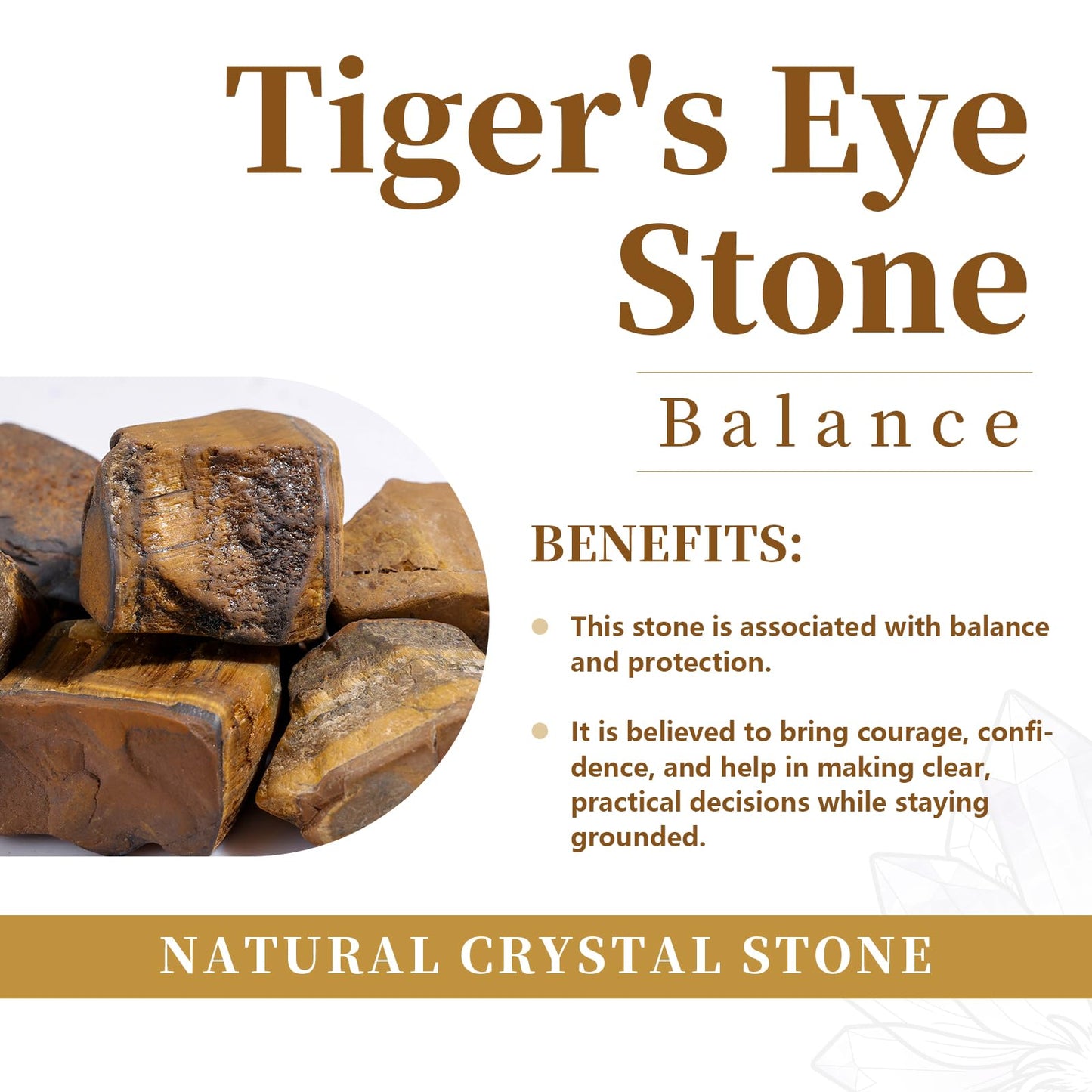 rockcloud Tiger's Eye Rune Stones Tumbled Engraved Lettering Crystal Set for Wicca Crystals Healing Chakra Reiki