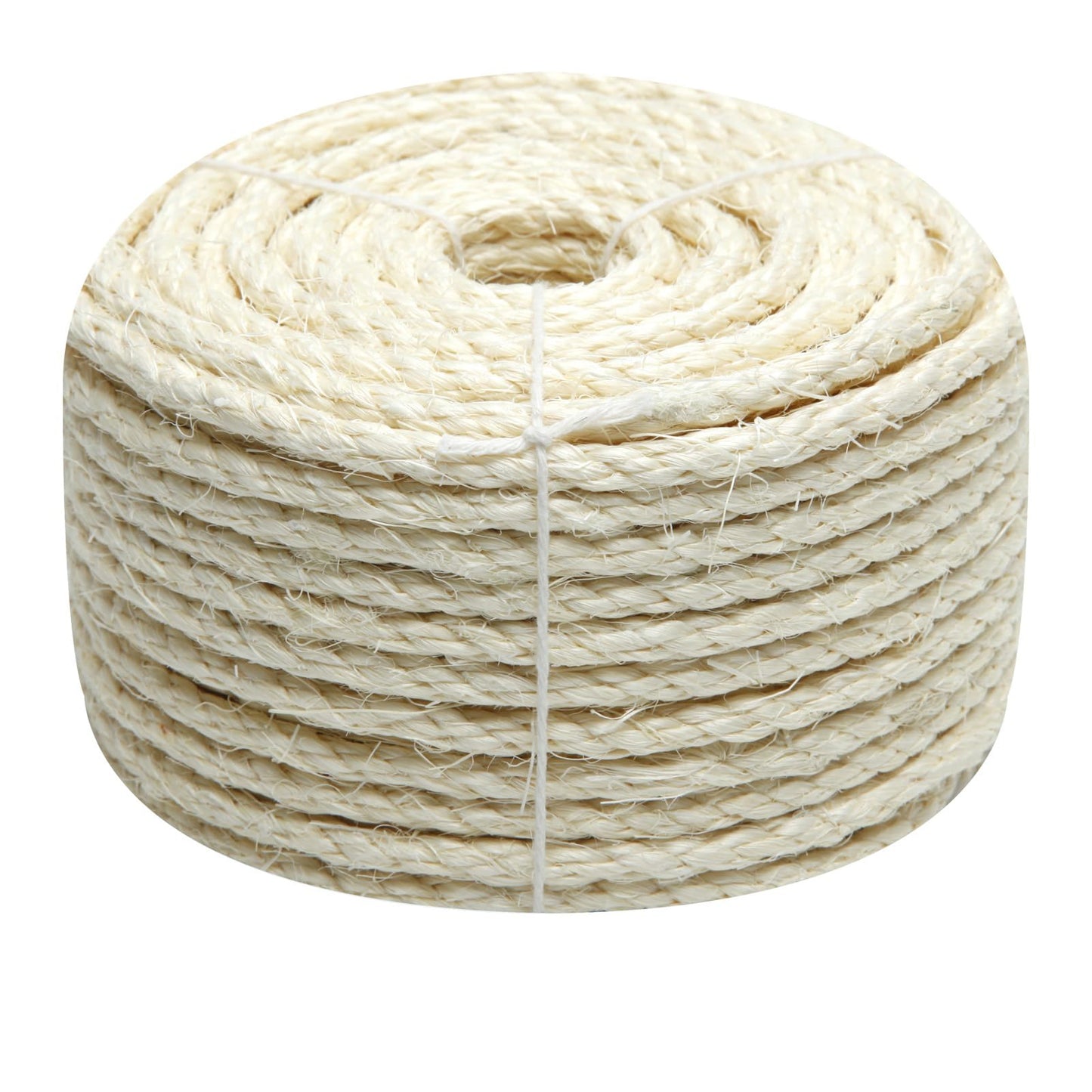 Natural Sisal Rope 1/4 Inch 32-Feet for Cat Tree Tower Repair and Replace Scratching Post, DIY Hemp Twine Rope for Cat Scratching Furniture Window Perch and Crafts Gardening Home Decorating