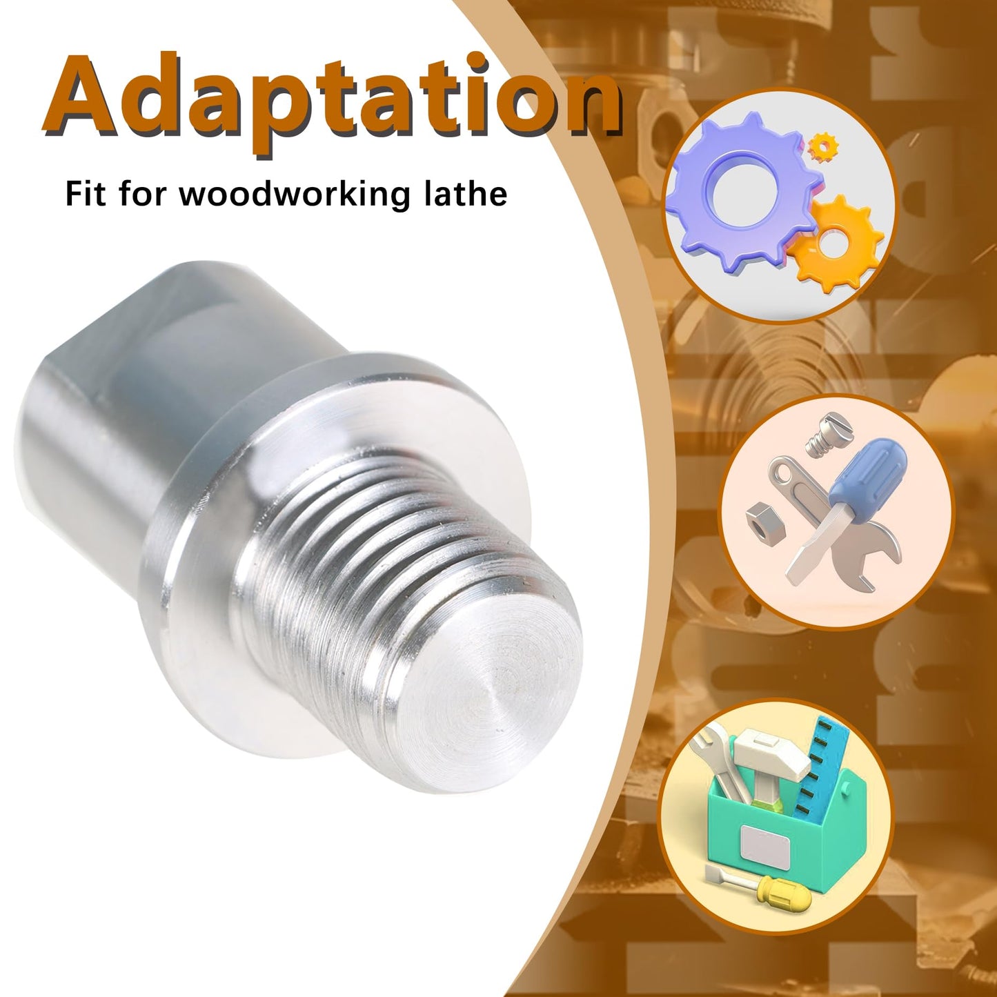 kimllier Wood Lathe Chuck Spindle Adapter, Lathe Headstock Spindle Adapter Converts 3/4 Inch x 10 TPI to 1 Inch x 8TPI for Woodworking Lathe