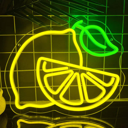 Lemon Neon Sign for Wall Decor, Dimmable Yellow Lemons Neon Lights, Vibrant Fruit Themed Neon LED Signs for Kids Room, Bedroom, Restaurant, Bar, Club, Fruit Shop, Birthday Party