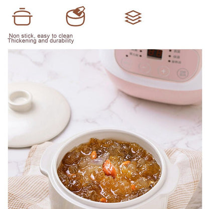 Mini Ceramic Stew Cooker With 1l Capacity And Antidry Burn Function, Electric Slow Cookers For Small Kitchen, Electric Stewing Pan Appointment Timing Sputum Stewed Automatic Boiled Porridge