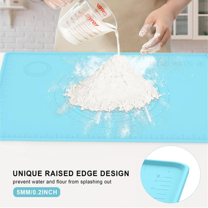 Silicone Baking Mat, Dough Rolling Mat, Pastry Mat for Rolling Dough, Silicone Rolling Mats for Pizza, Pie, Macaron, Bread (Beige, 24"×16")