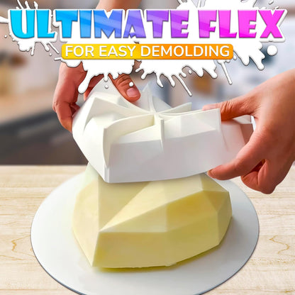 Breakable Heart Mold, Flexible Silicone Baking Mold for Cakes, Chocolate, Jellies & Freezer Desserts