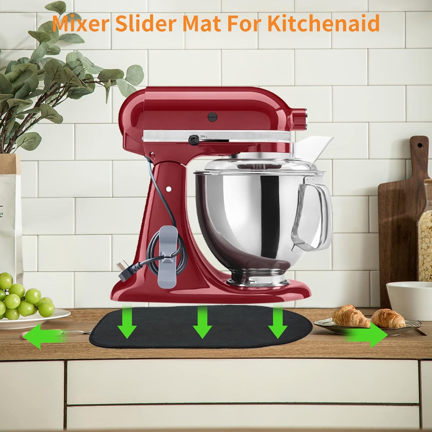 Mixer Mover Sliding Mats for KitchenAid Stand Mixer, Slider Mat Pad Compatible with KitchenAid 4.5-5 Qt Tilt-Head
