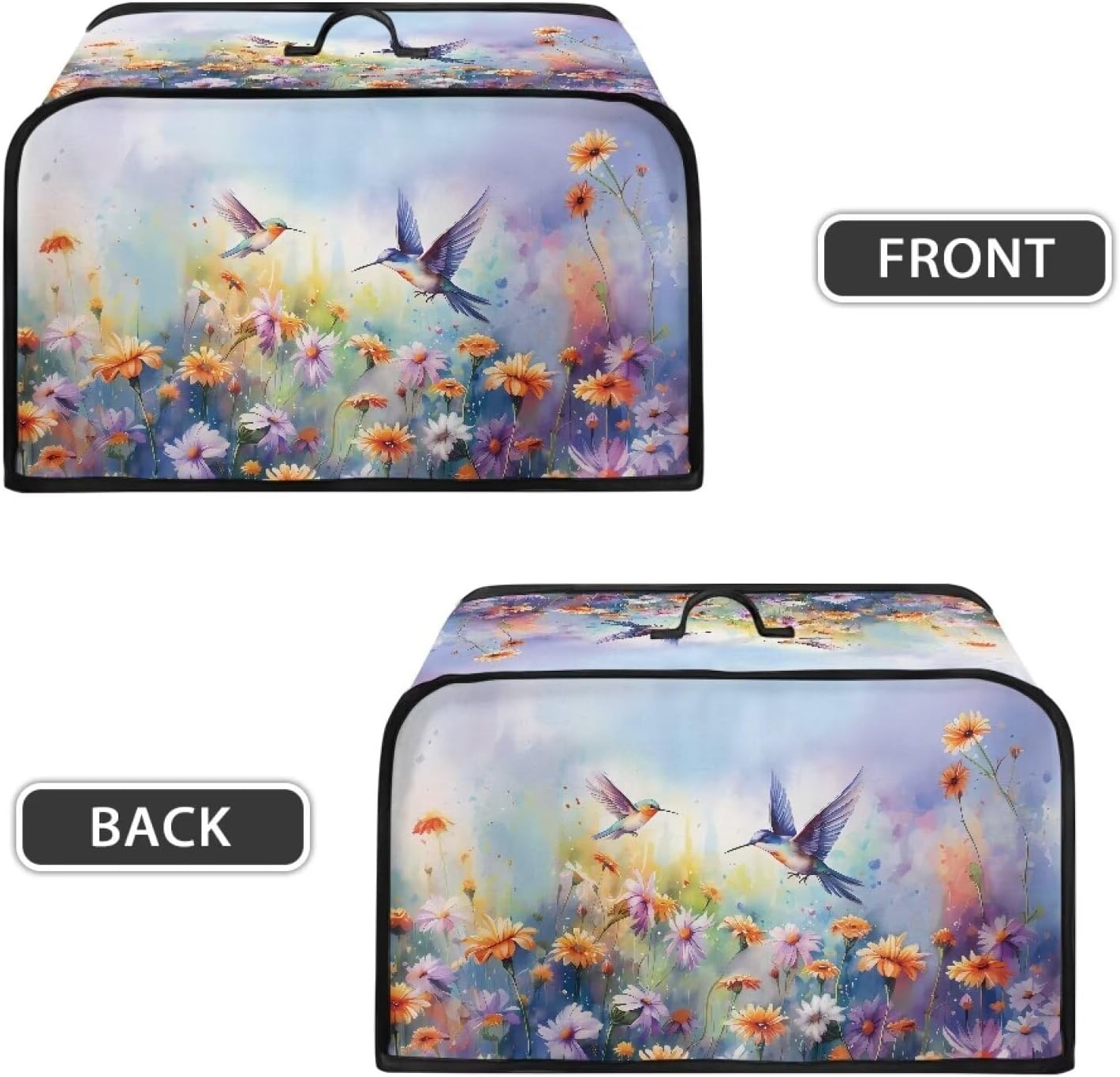 Two Hummingbirds Slow Cooker Cover, 6-8 Qt Flower Bush Dust Cover for Kitchen Small Appliance Decor