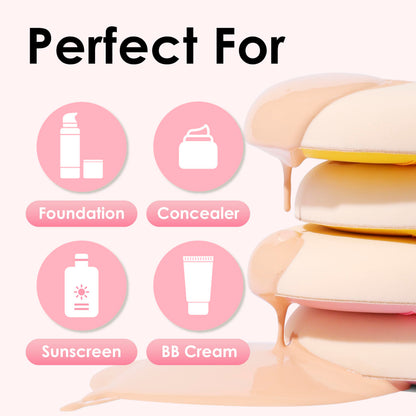 5Pcs Makeup Sponge For Foundation Concealer And Powder, Latex Free Blender Sponge For Natural And Easy Makeup Soft Long-lasting And Beginner-friendly, Green, Medium