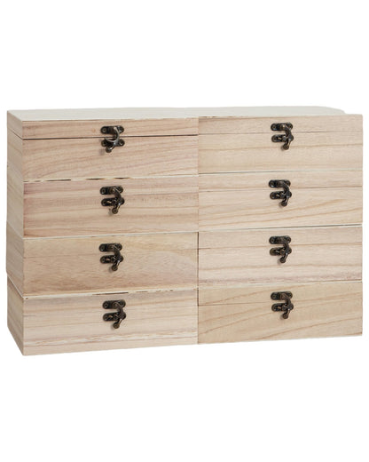 Xhqsulsclac 6pcs Handmade Kirigou Woode nunfinished Box,8.2X5.8X2.6in Organizer Keepsake Box Jewelry Storage Handmade DIY Wooden Boxes Hinged Cover with Front Clasp