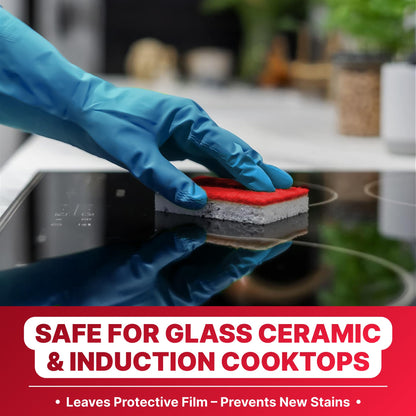 Nordicare Stove Top Cleaner Glass Ceramic - Induction Cooktop Cleaner Polish And Protector For Everyday Use - No Scrubbing Pad Needed - Leaves Protective Film - Made In Denmark (8.45oz)