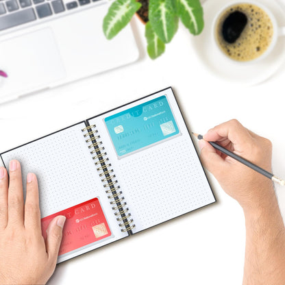 OneSky Business Card Organizer, Credit Card Organizer, Large Notes Area for You to Record any Information about the Card, Suitable for Business/Credit/Gift Cards,etc.Capacity: 64 Cards (BLACK)