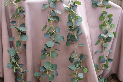 PARTY JOY 6Pcs Faux Silk Eucalyptus Garland, Artificial Vines for Wedding Backdrop Arch Wall Decor