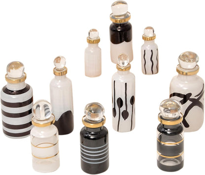 CraftsOfEgypt Genie Blown Empty Glass Mini Bottles Set of 20 Decorative Small Vials for Perfume, Essential Oils