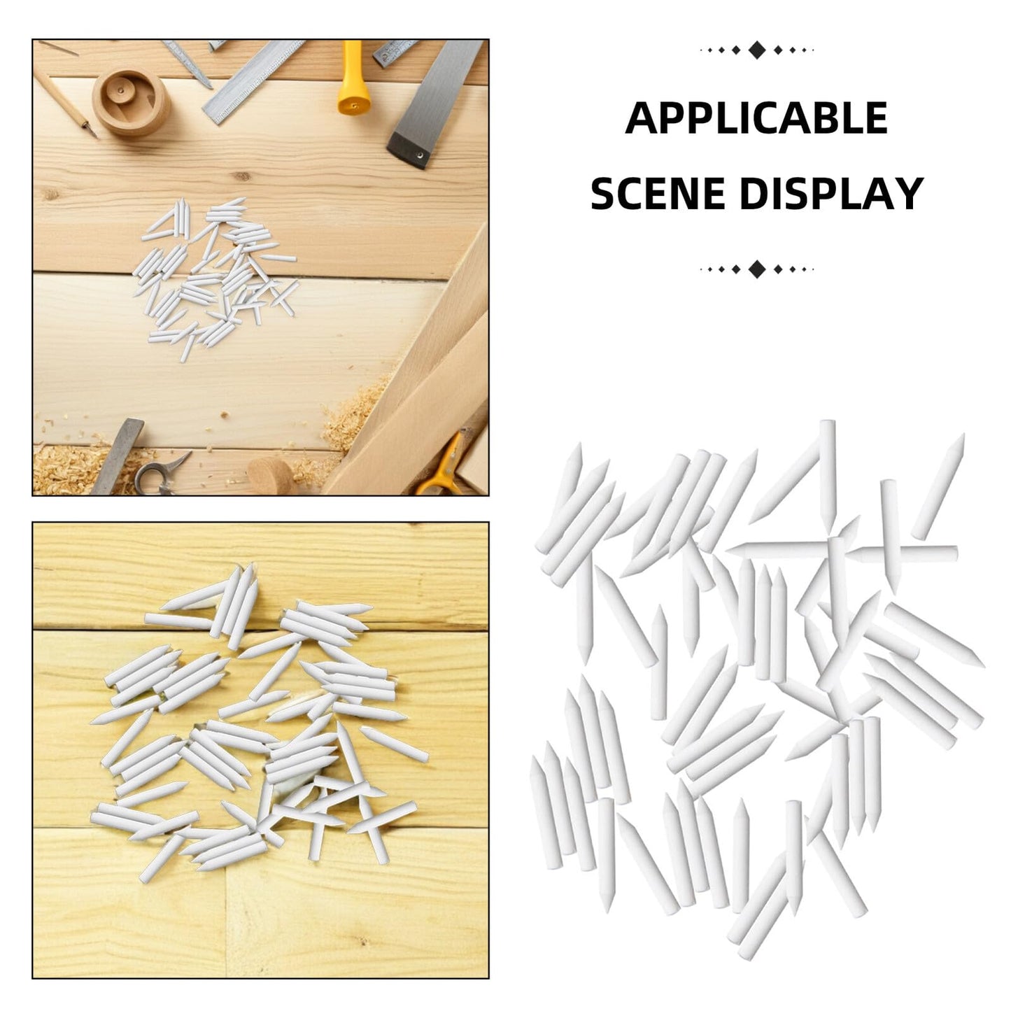 NUOBESTY 60pcs Ceramic Fired Support Nails Clay Support Ceramic Pottery Kiln Nail Heat Tolerant Stilt Pins Sculpting Ceramics Tool Claeys Glass Refractory Material Tool Kit White