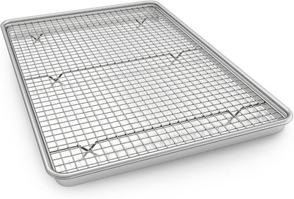 Natural Aluminum Baking Sheet Set by [Brand Name] - 24 Inch Extra Large Nonstick Cookie Trays | Commercial Quality & Warp Resistant