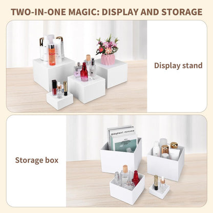 8PCS Buffet Risers，Large Food Risers for Buffet Table, Dessert Table Display Set,Food Stands for Display Party，Collectibles Jewelry Display Stand, Acrylic Cube Boxes big size(10"-9"-8"-7"-6"-5"-4"-3")