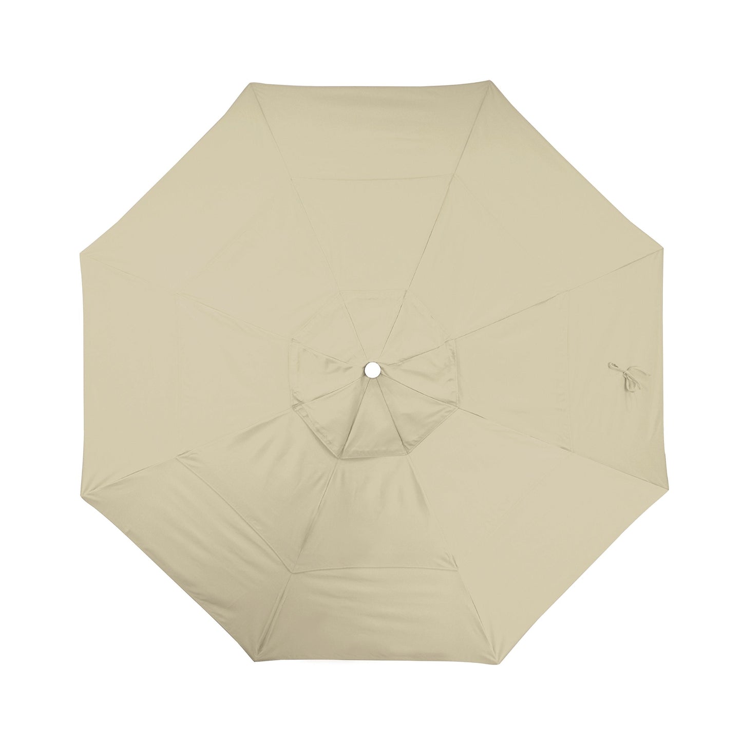 California Umbrella 11' Round Aluminum/Fiberglass Umbrella, Pulley Lift, Bronze Pole, Pacifica Beige Fabric