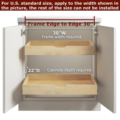ALINE FURNITURE Pull Out Drawers for Cabinets Wood, 29" W X 21" D Slide Out Drawers for Kitchen Cabinets, Pull Out Shelves, Roll Out Drawer for Pantry Cabinet Organizer