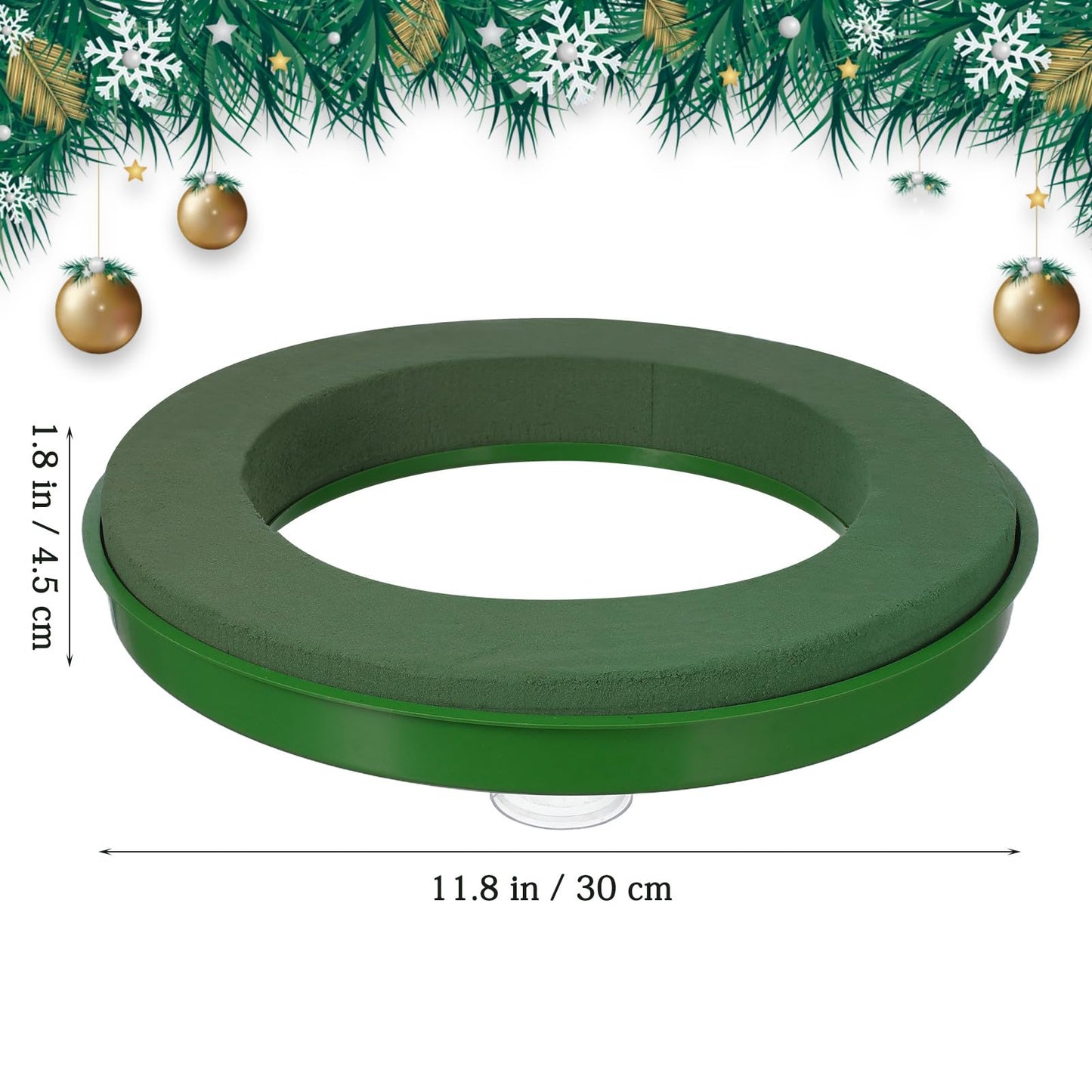 Sewroro 12-Inch Floral Foam Ring with Mud Block and Suction Cups for DIY Wedding Car Decoration Floral Arrangements and Wreath Making